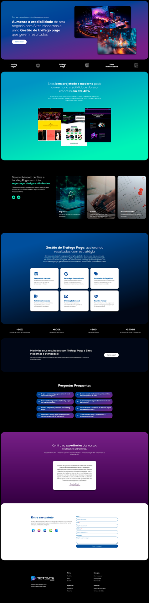 Print da Landing Page do site Matsumi.